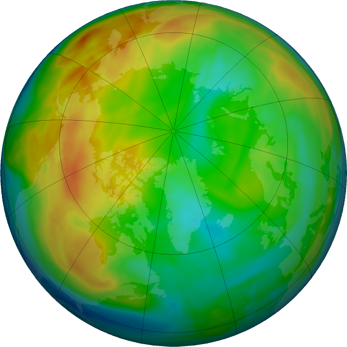 Arctic ozone map for 02 January 2025